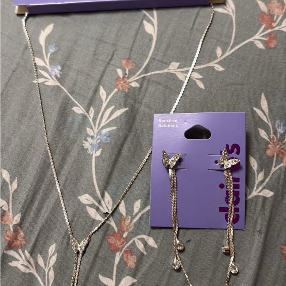 Claire's Silver Butterfly Earrings